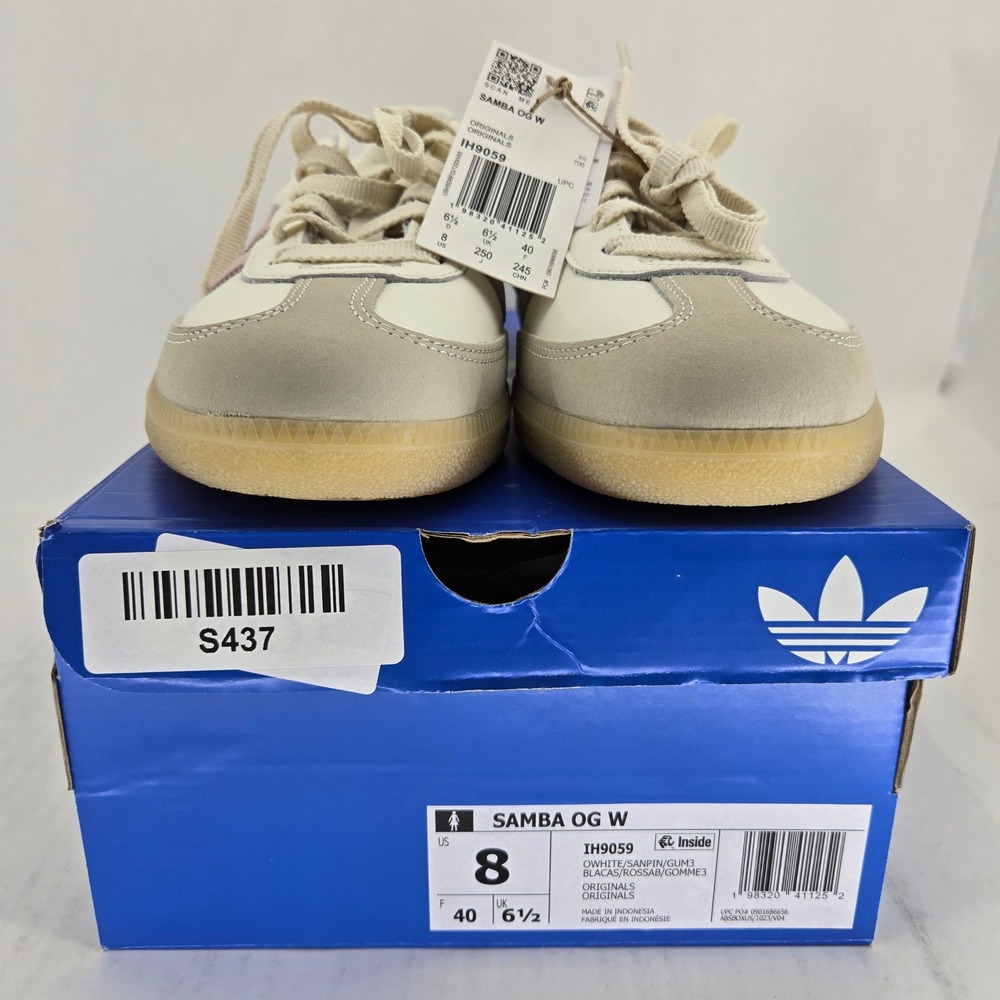 Adidas Samba OG W Off White Pink Sand Strata Gum Sole Sneakers IH9059 Womens 8 - Picture 7 of 15